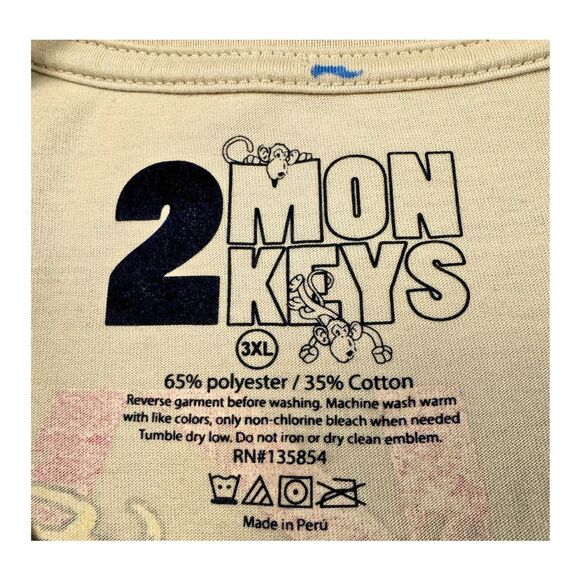 Tokyo 2 Monkeys Men's Shirt Graphic Tee Sz 3XL Beige‎ Japan Dragon Gothic Retro - Picture 8 of 8